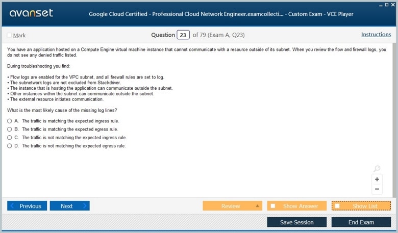 Professional Cloud Network Engineer Premium VCE Screenshot #4